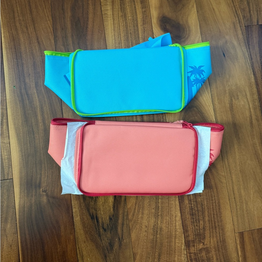 TRADER JOE’S BLUE & PEACH MINI INSULATED COOLER BAGS NWT BUNDLE OF 2